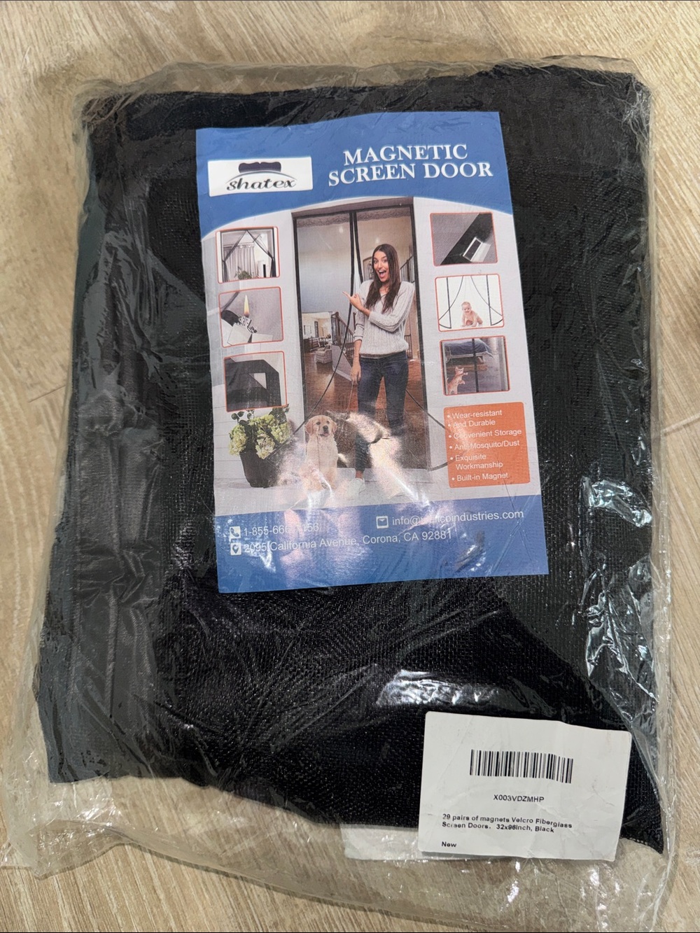 Shatex Magnetic Screen Door - Black